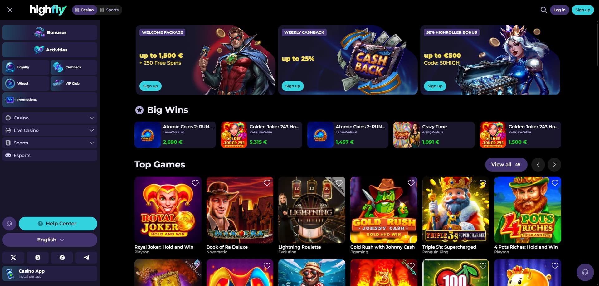 HighFlyBet 홈페이지