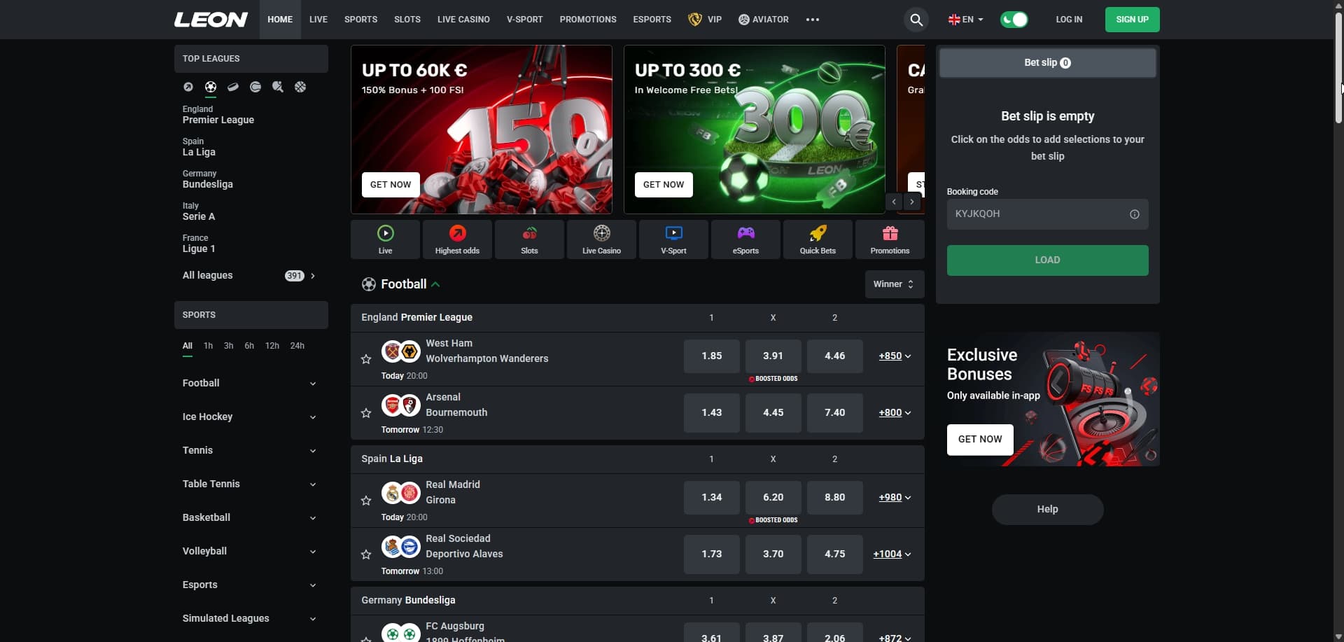 LeonBet 홈페이지